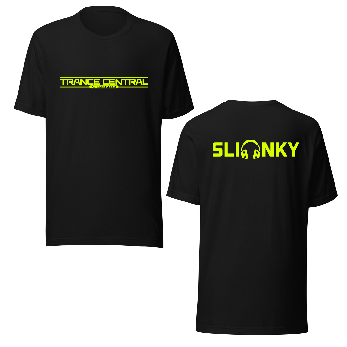 Slinky X Trance Central Neon UV Reactive Front & Back Print Classic Short Sleeved Tshirt