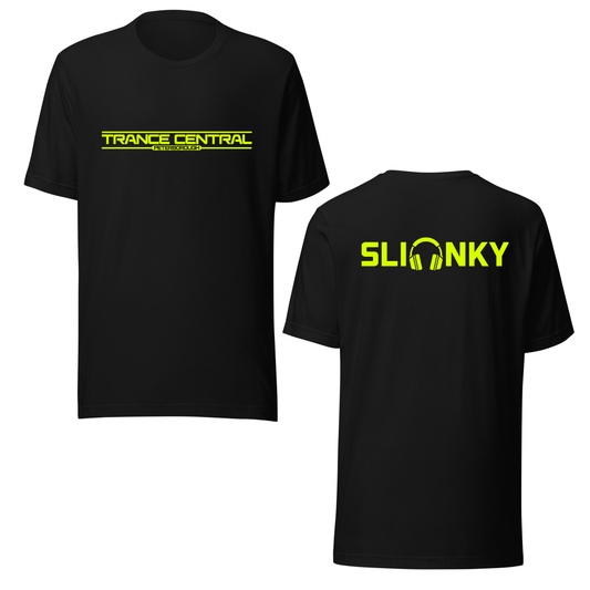 Slinky X Trance Central Neon UV Reactive Front & Back Print Classic Short Sleeved Tshirt