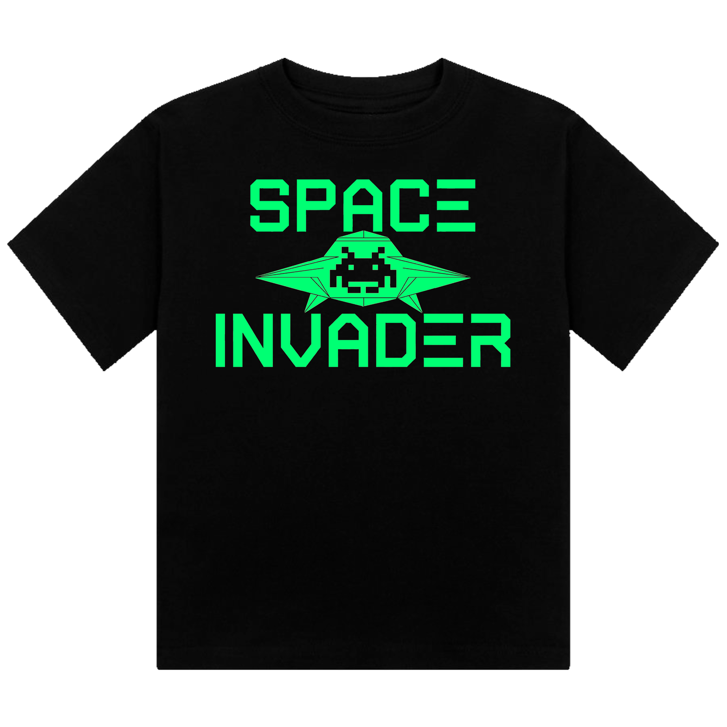 Space Invader Neon UV Reactive Cropped Tshirt