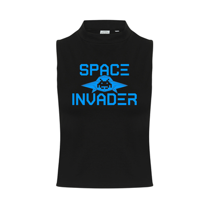 Space Invader Neon UV Reactive Sleeveless Crop
