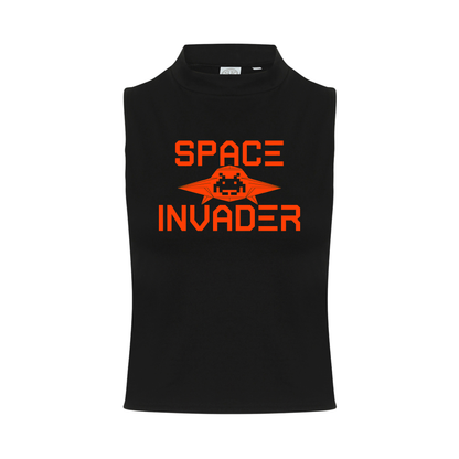 Space Invader Neon UV Reactive Sleeveless Crop