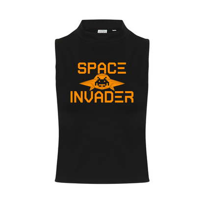 Space Invader Neon UV Reactive Sleeveless Crop