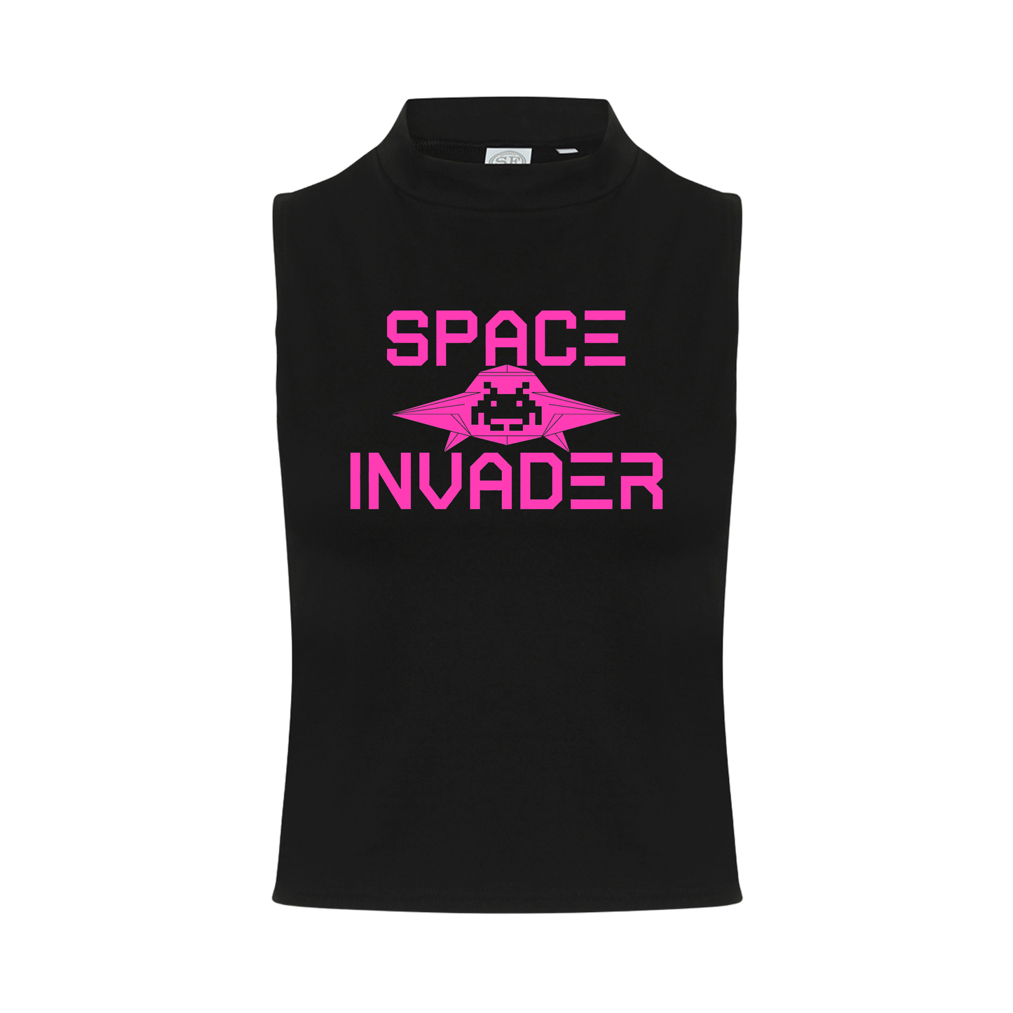 Space Invader Neon UV Reactive Sleeveless Crop