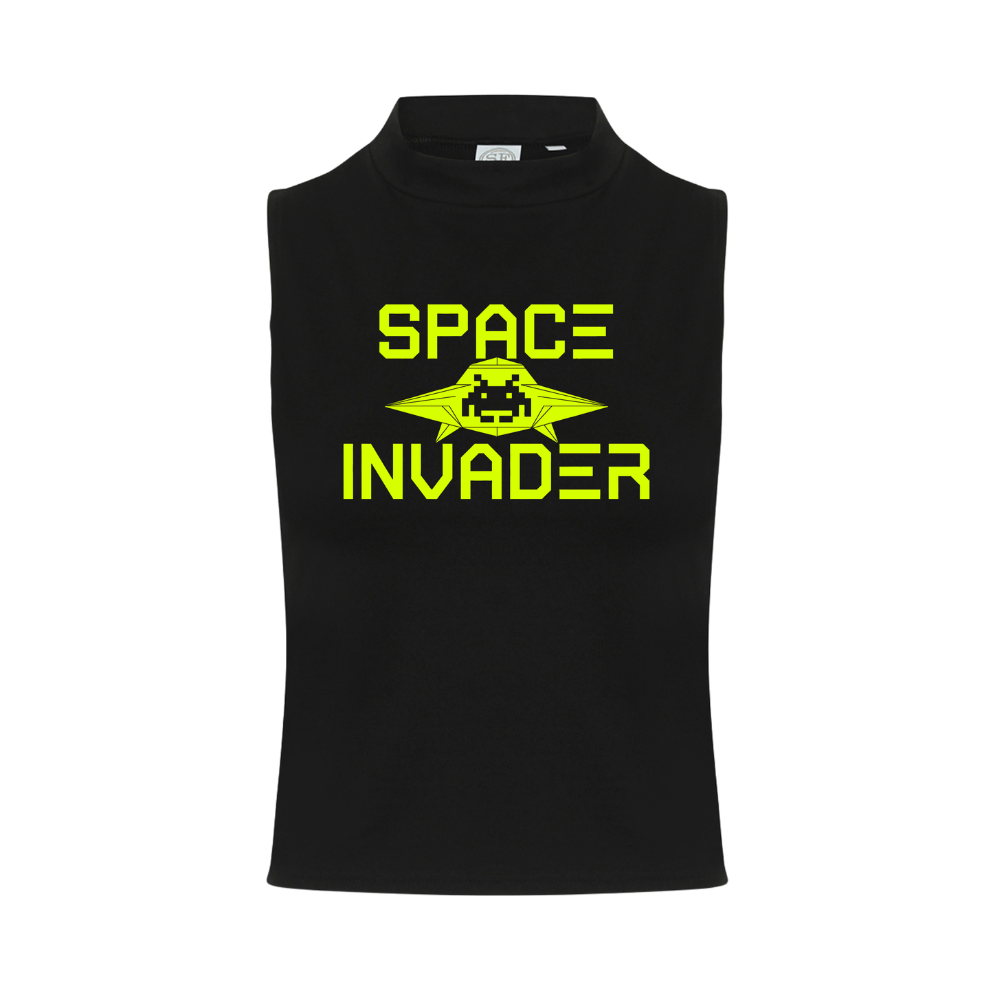 Space Invader Neon UV Reactive Sleeveless Crop