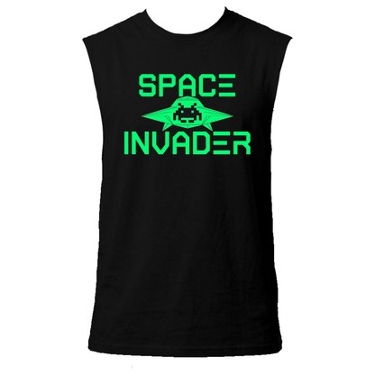 Space Invader Neon UV Reactive Sleeveless Tshirt