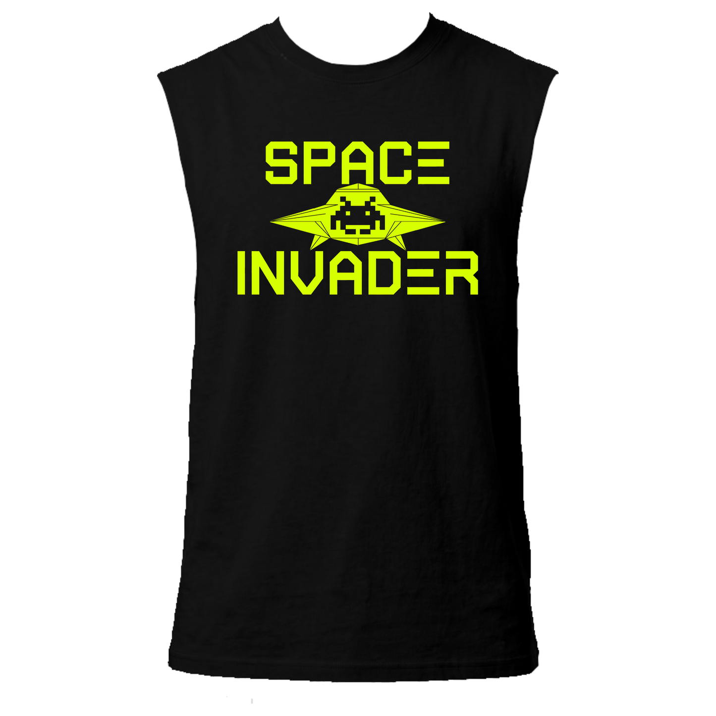 Space Invader Neon UV Reactive Sleeveless Tshirt