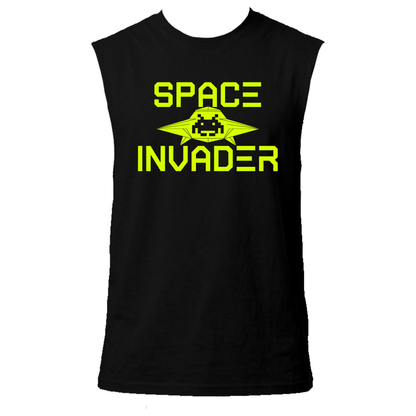 Space Invader Neon UV Reactive Sleeveless Tshirt
