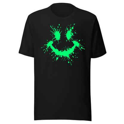 Splattered Smiley  UV Reactive Classic Short Sleeved Tshirt