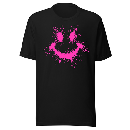 Splattered Smiley  UV Reactive Classic Short Sleeved Tshirt