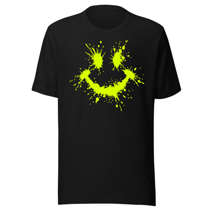 Splattered Smiley  UV Reactive Classic Short Sleeved Tshirt