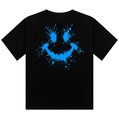 Splattered Smiley Neon UV Reactive Cropped Tshirt