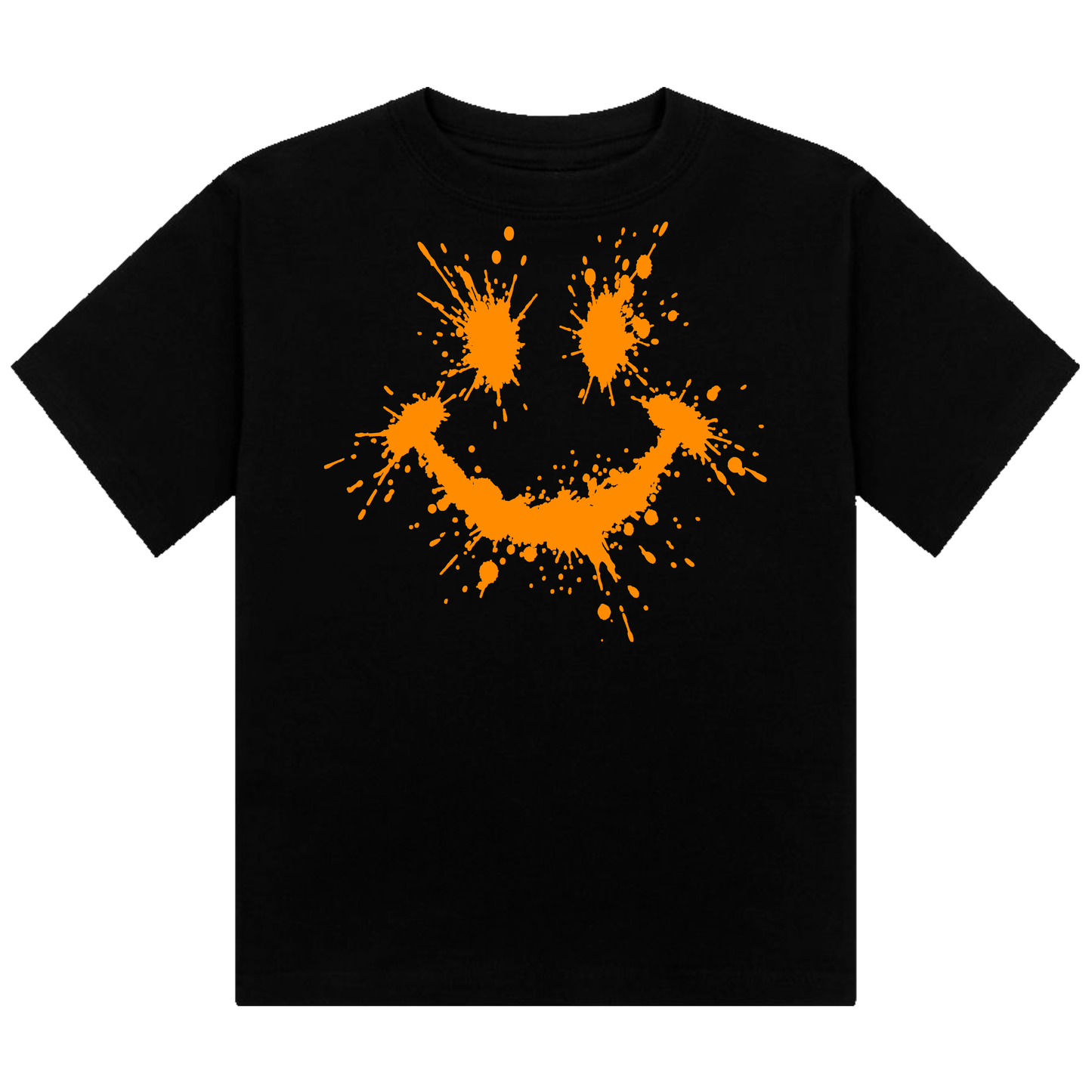 Splattered Smiley Neon UV Reactive Cropped Tshirt