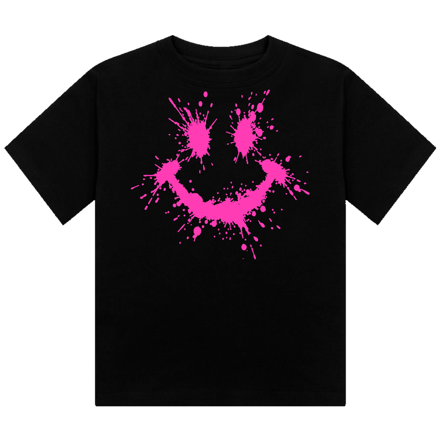 Splattered Smiley Neon UV Reactive Cropped Tshirt