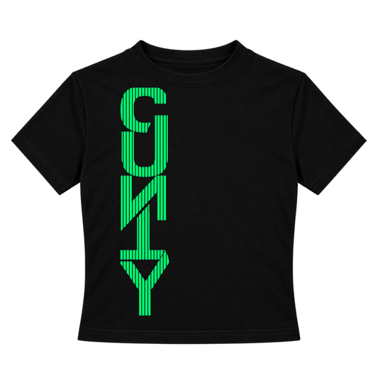 Straight Up C#nty Neon UV Reactive Cropped Tshirt