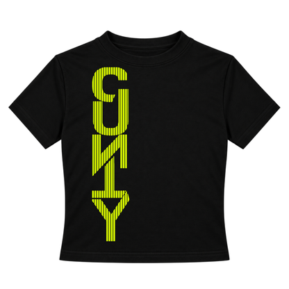 Straight Up C#nty Neon UV Reactive Cropped Tshirt