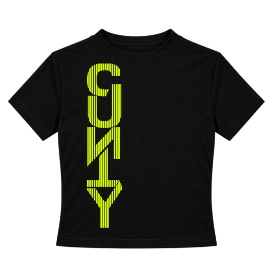 Straight Up C#nty Neon UV Reactive Cropped Tshirt