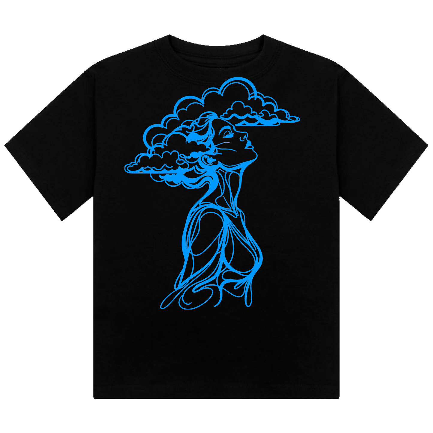 The Girl With Her Head In The Clouds Neon UV Reactive Cropped Tshirt