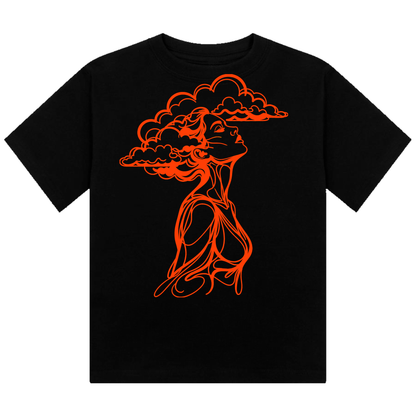 The Girl With Her Head In The Clouds Neon UV Reactive Cropped Tshirt