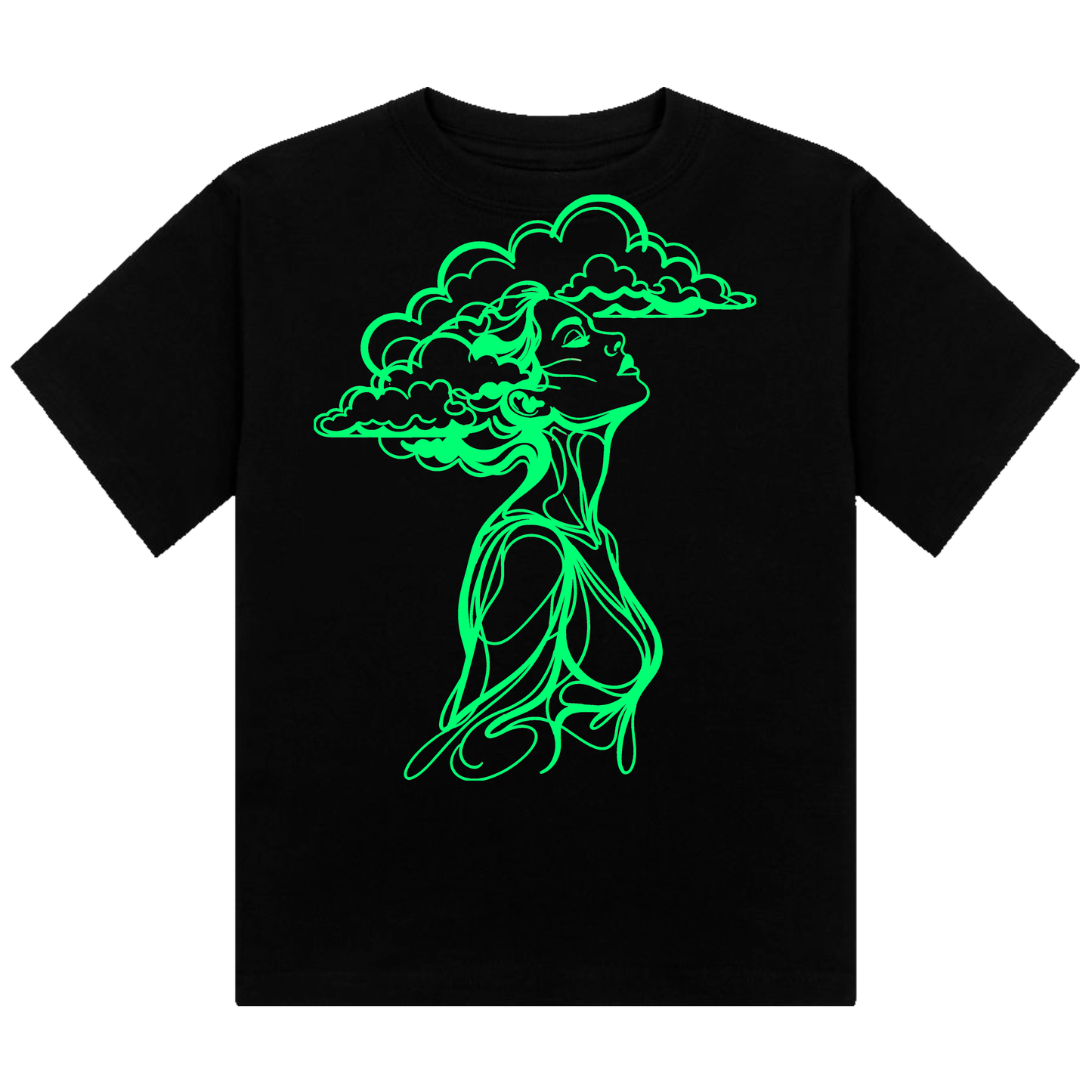 The Girl With Her Head In The Clouds Neon UV Reactive Cropped Tshirt