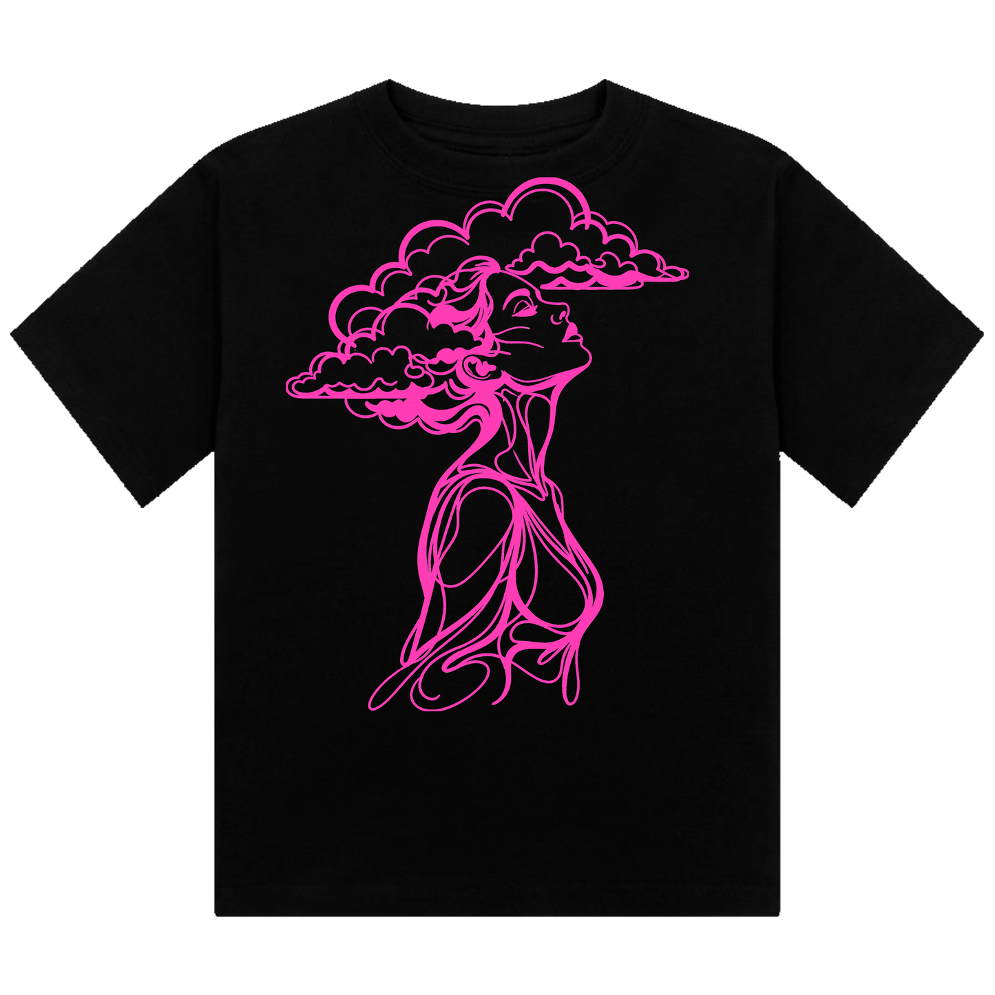 The Girl With Her Head In The Clouds Neon UV Reactive Cropped Tshirt