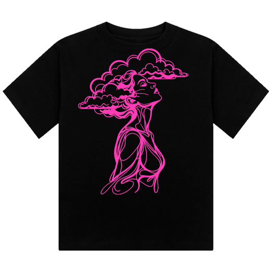 The Girl With Her Head In The Clouds Neon UV Reactive Cropped Tshirt