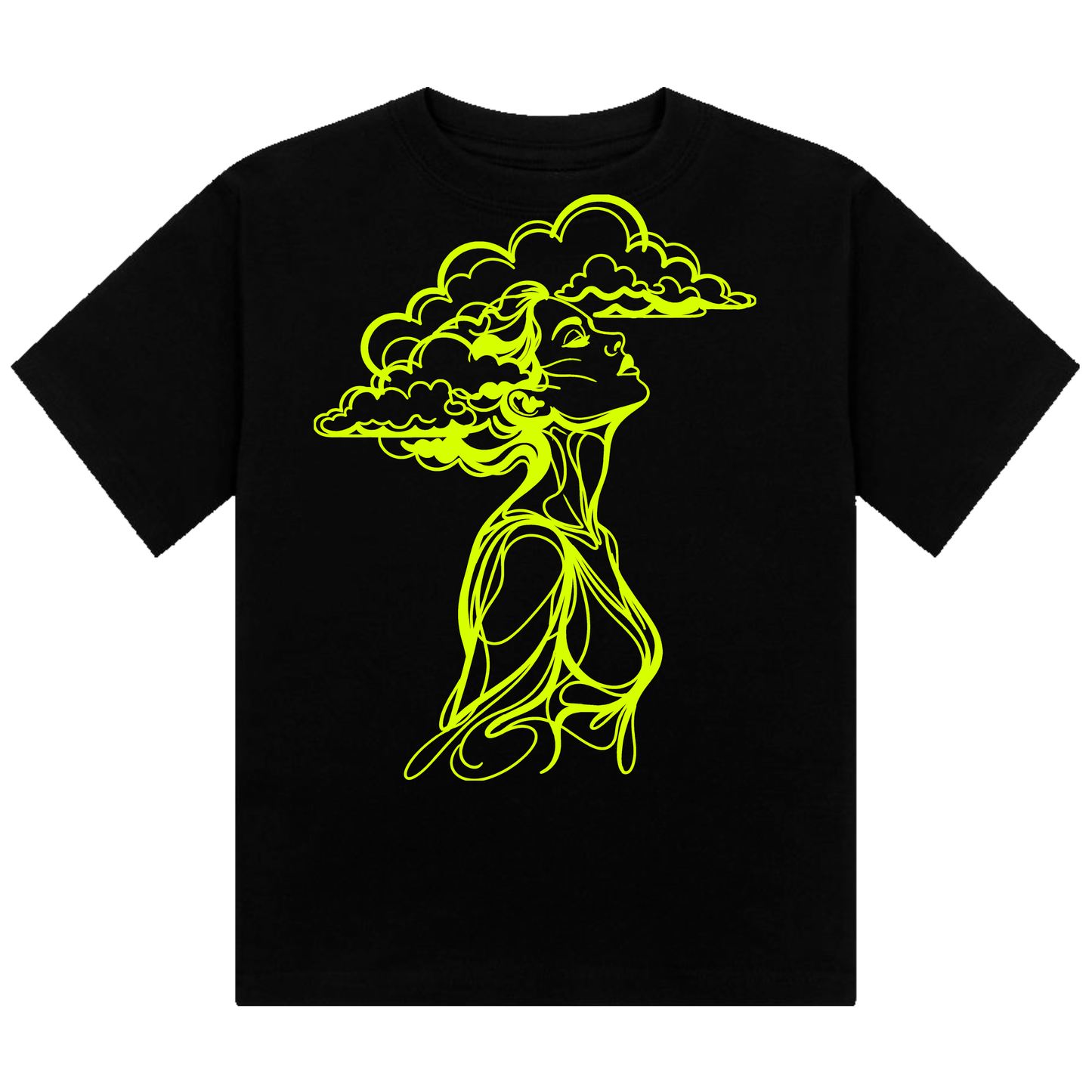 The Girl With Her Head In The Clouds Neon UV Reactive Cropped Tshirt