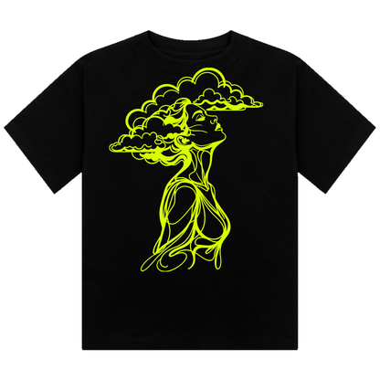 The Girl With Her Head In The Clouds Neon UV Reactive Cropped Tshirt