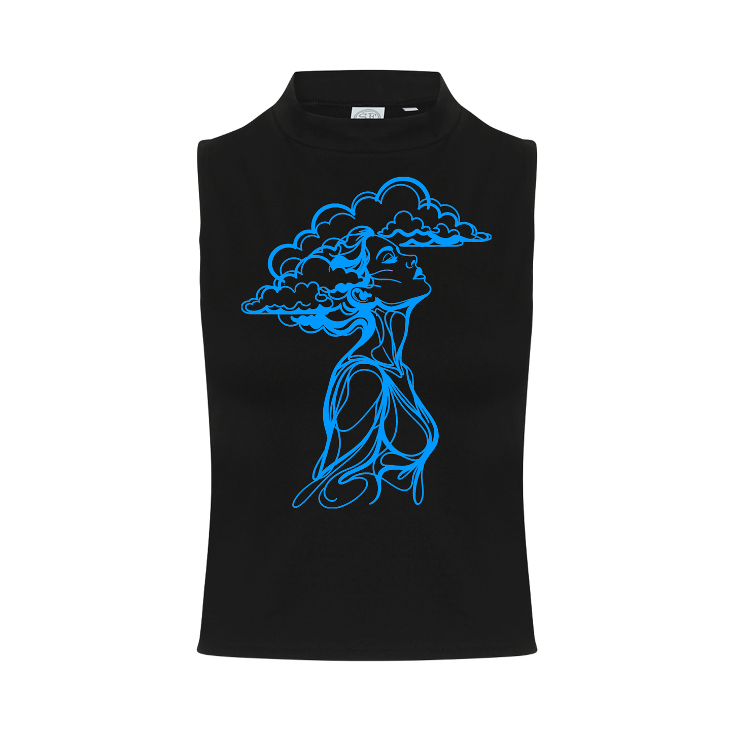 The Girl With Her Head In The Clouds Neon UV Reactive Sleeveless Crop