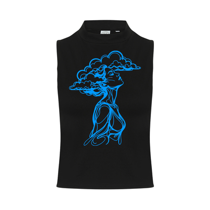 The Girl With Her Head In The Clouds Neon UV Reactive Sleeveless Crop