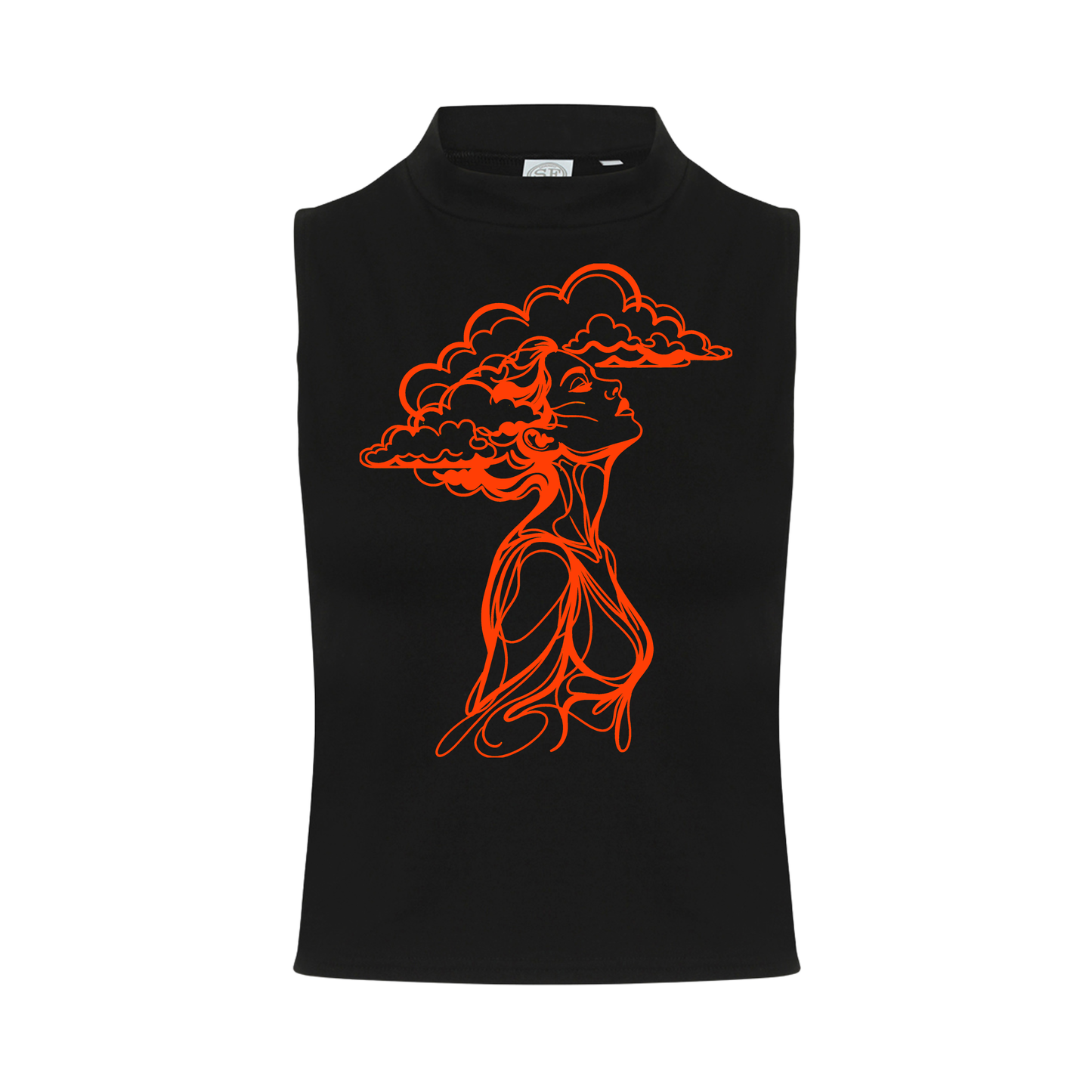 The Girl With Her Head In The Clouds Neon UV Reactive Sleeveless Crop