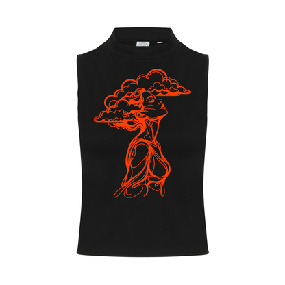 The Girl With Her Head In The Clouds Neon UV Reactive Sleeveless Crop