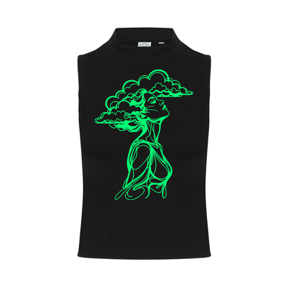 The Girl With Her Head In The Clouds Neon UV Reactive Sleeveless Crop