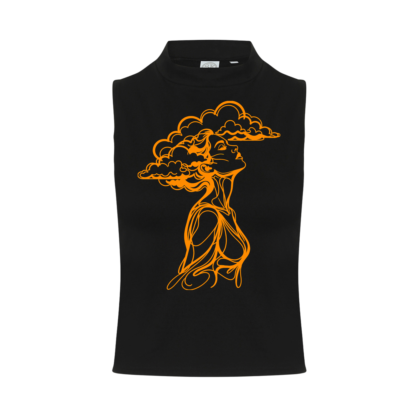 The Girl With Her Head In The Clouds Neon UV Reactive Sleeveless Crop