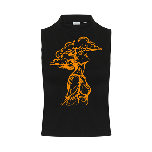 The Girl With Her Head In The Clouds Neon UV Reactive Sleeveless Crop