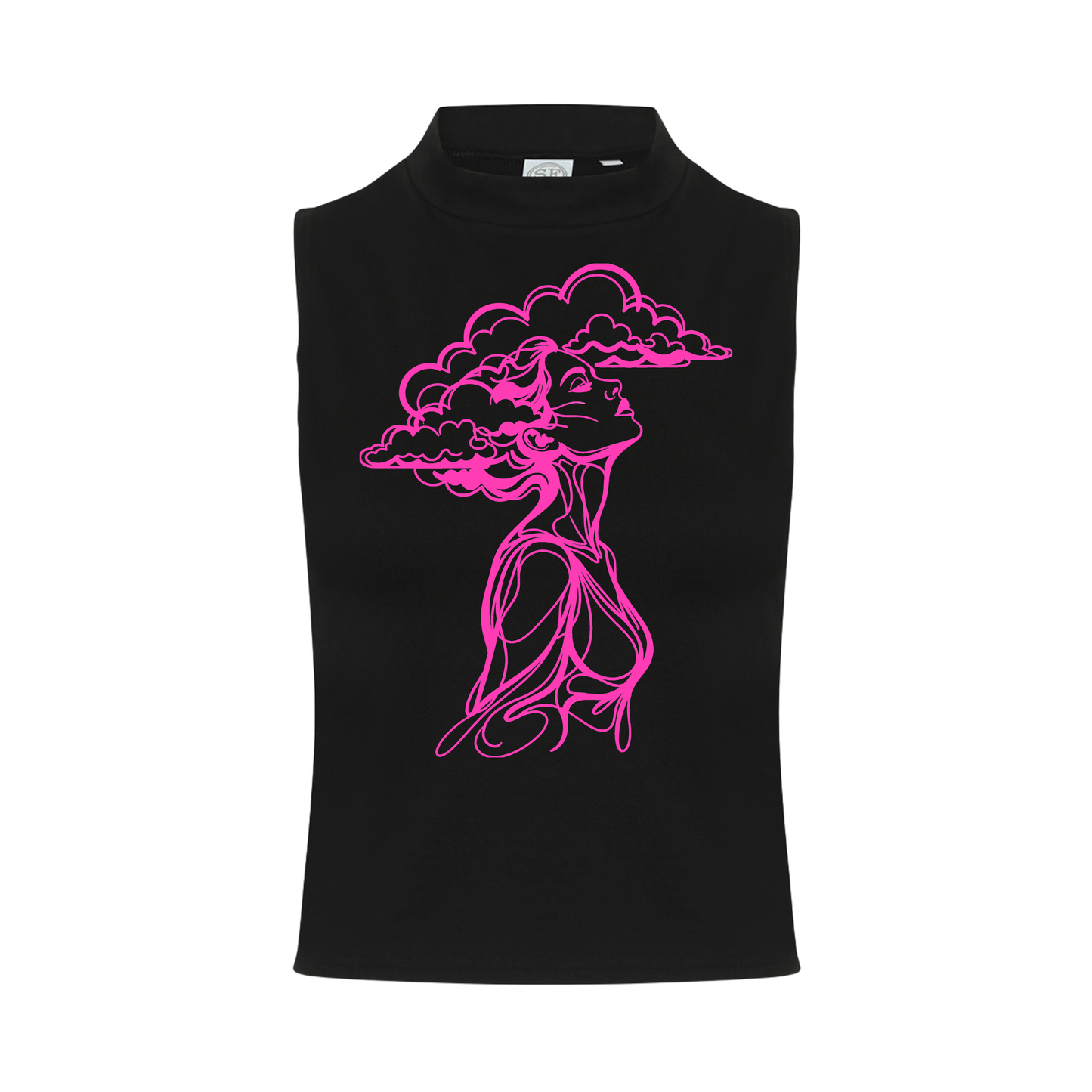 The Girl With Her Head In The Clouds Neon UV Reactive Sleeveless Crop