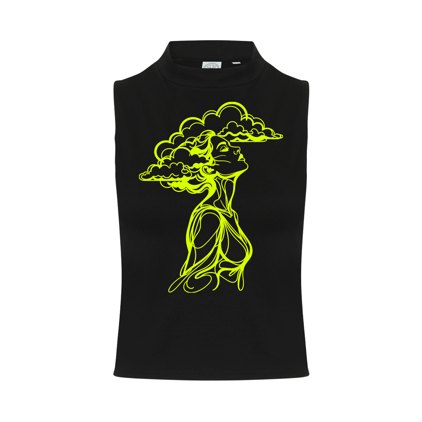 The Girl With Her Head In The Clouds Neon UV Reactive Sleeveless Crop