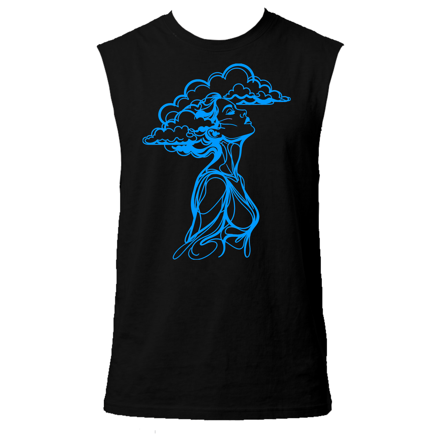 The Girl With Her Head In The Clouds Neon UV Reactive Sleeveless Tshirt