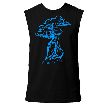 The Girl With Her Head In The Clouds Neon UV Reactive Sleeveless Tshirt
