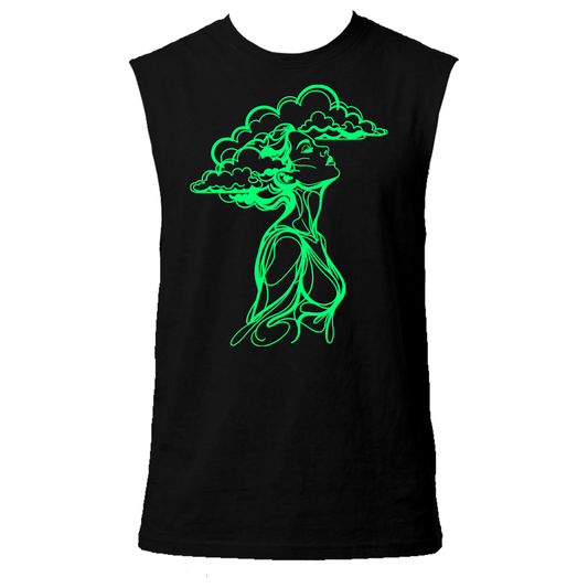 The Girl With Her Head In The Clouds Neon UV Reactive Sleeveless Tshirt