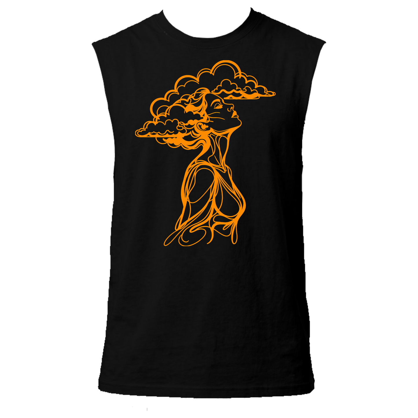 The Girl With Her Head In The Clouds Neon UV Reactive Sleeveless Tshirt