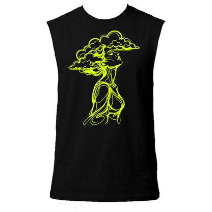The Girl With Her Head In The Clouds Neon UV Reactive Sleeveless Tshirt