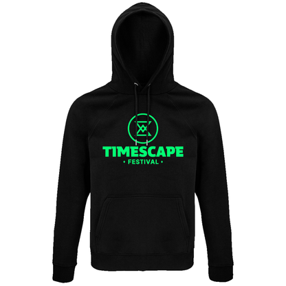 Timescape Neon UV reactive Logo Organic Hoodie