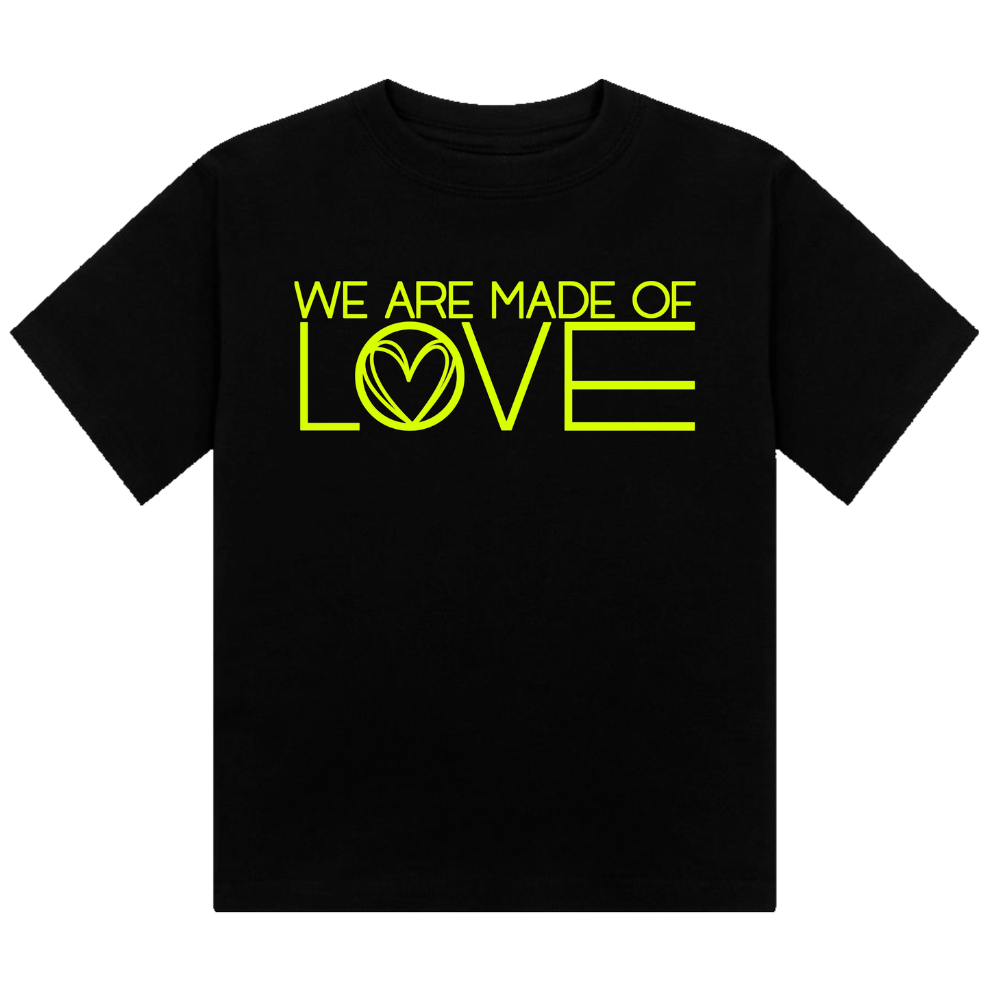 We Are Made Of Love Neon UV Reactive Cropped Tshirt