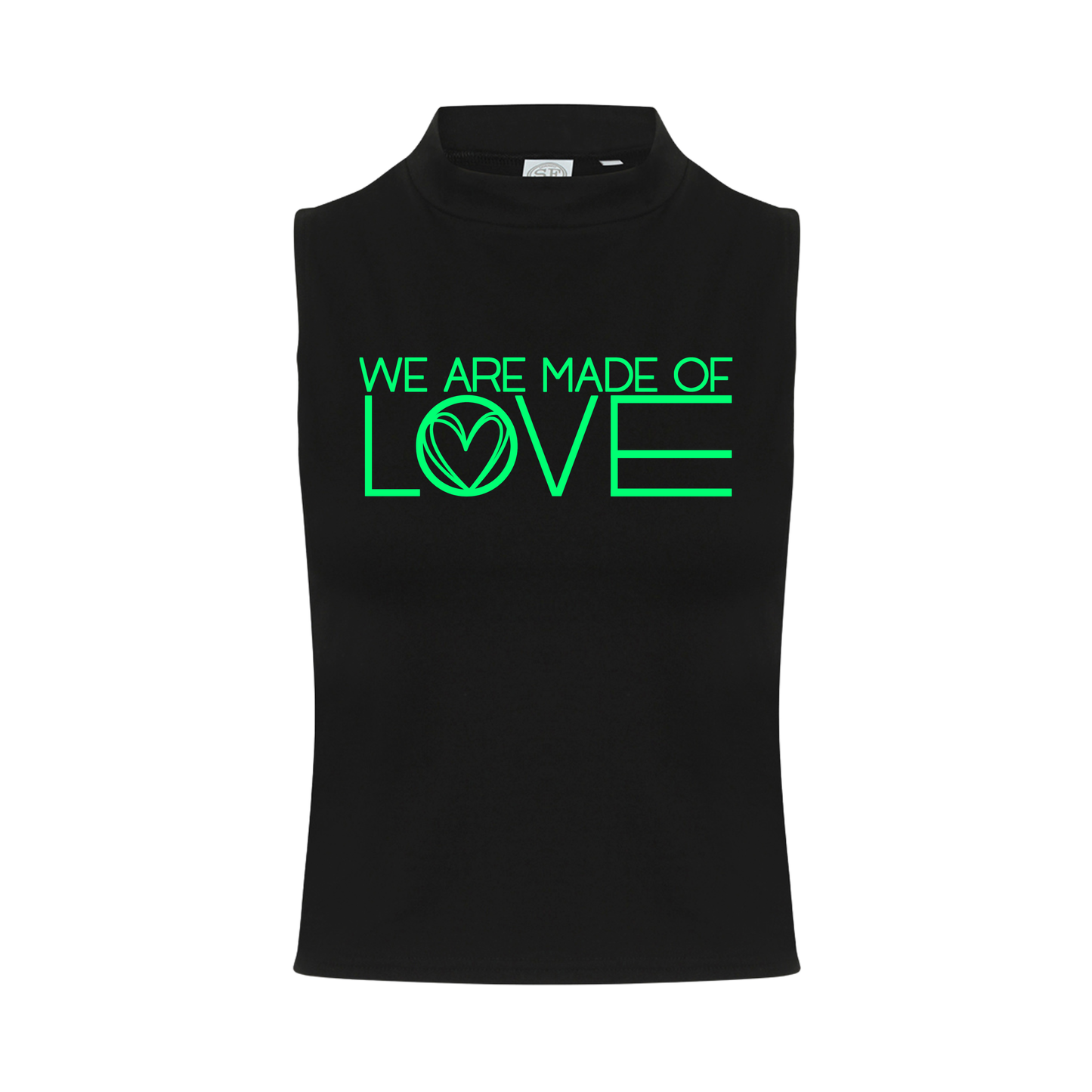 We Are Made Of Love Neon UV Reactive Sleeveless Crop
