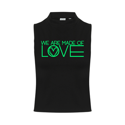 We Are Made Of Love Neon UV Reactive Sleeveless Crop