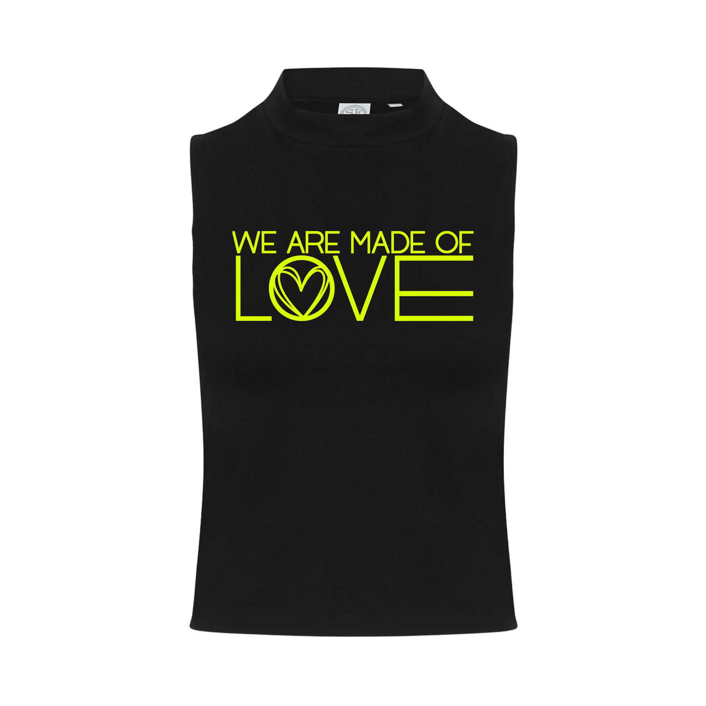 We Are Made Of Love Neon UV Reactive Sleeveless Crop