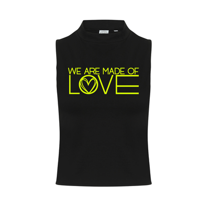We Are Made Of Love Neon UV Reactive Sleeveless Crop