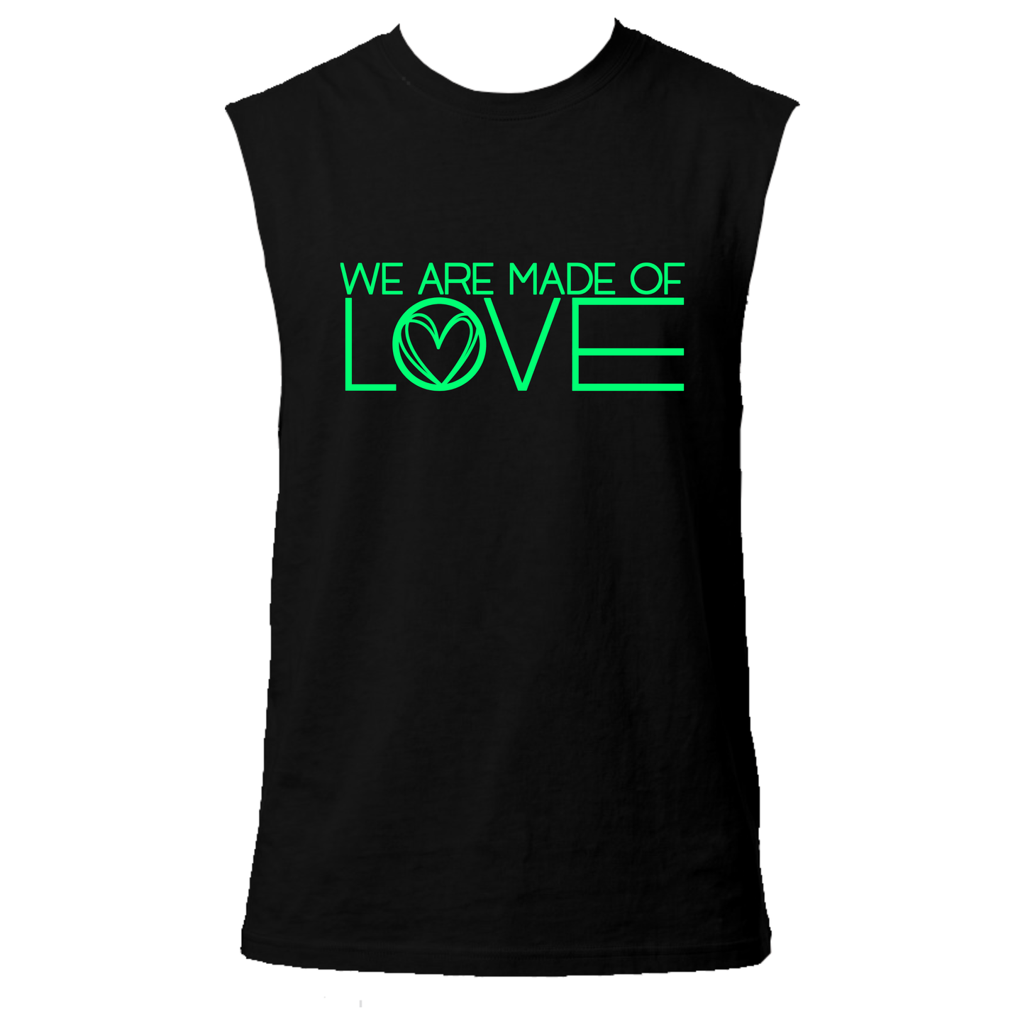 We Are Made Of Love Neon UV Reactive Sleeveless Tshirt