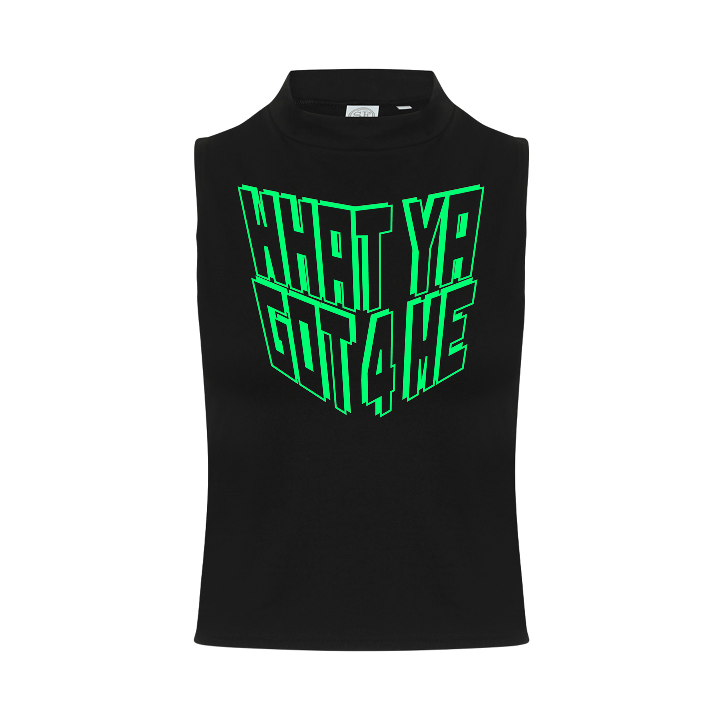 What Ya Got 4 Me Neon UV Reactive Sleeveless Crop