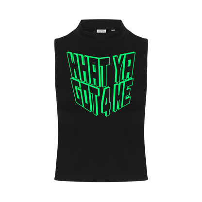 What Ya Got 4 Me Neon UV Reactive Sleeveless Crop